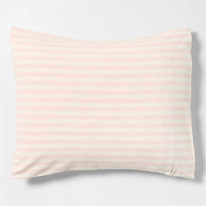 Comfy Tee Organic Cotton Jersey Pink Stripe Standard Bed Pillow Sham