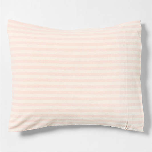 Comfy Tee Organic Cotton Jersey Pink Stripe Standard Bed Pillow Sham