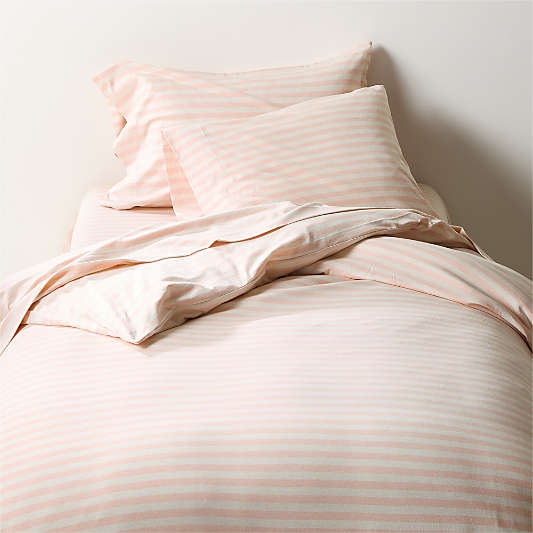 Comfy Tee Organic Cotton Jersey Pink Stripe Standard Bed Pillow Sham