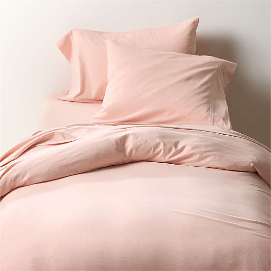 Comfy Tee Organic Cotton Jersey Pink Twin XL Duvet Cover