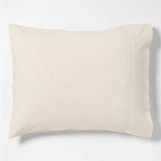 Comfy Tee Organic Cotton Jersey Beige Standard Bed Pillow Sham
