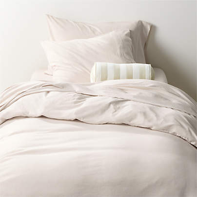Comfy Tee Organic Cotton Jersey Beige Twin XL Duvet Cover