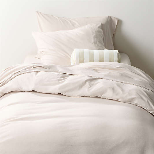 Comfy Tee Organic Cotton Jersey Beige Twin XL Duvet Cover