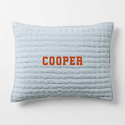 Comfy Tee Sky Blue Matelasse Organic Cotton Jersey Kids Pillow Sham