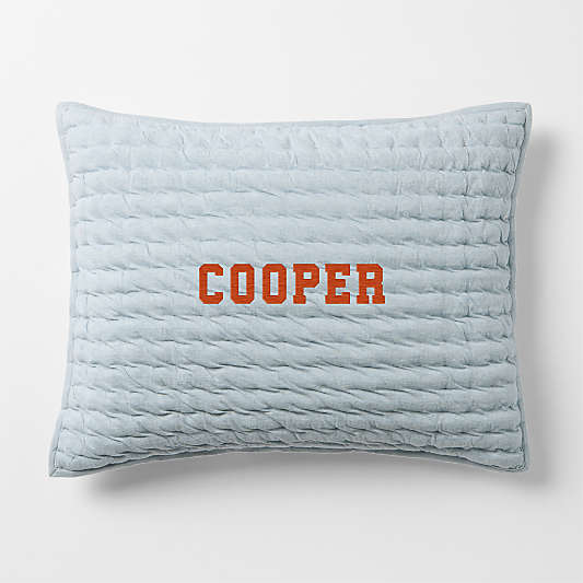Comfy Tee Sky Blue Matelasse Organic Cotton Jersey Kids Pillow Sham