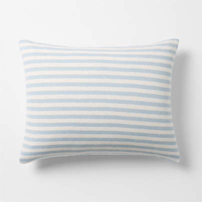 Comfy Tee Sky Blue Stripe Organic Cotton Jersey Kids Pillow Sham