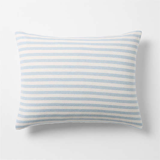Comfy Tee Sky Blue Stripe Organic Cotton Jersey Kids Pillow Sham