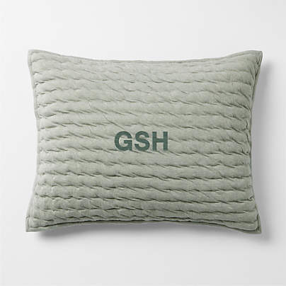 Comfy Tee Verte Green Matelasse Organic Cotton Jersey Kids Pillow Sham