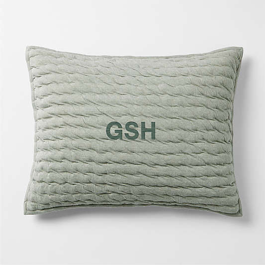Comfy Tee Verte Green Matelasse Organic Cotton Jersey Kids Pillow Sham