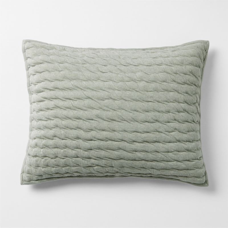 Comfy Tee Verte Green Matelasse Organic Cotton Jersey Kids Pillow Sham - image 2 of 6