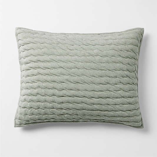 Comfy Tee Verte Green Matelasse Organic Cotton Jersey Kids Pillow Sham
