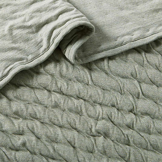 Comfy Tee Verte Green Matelasse Organic Cotton Jersey Kids Quilt