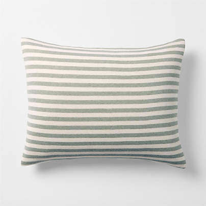 Comfy Tee Verte Green Stripe Organic Cotton Jersey Kids Pillow Sham