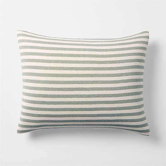 Comfy Tee Verte Green Stripe Organic Cotton Jersey Kids Pillow Sham