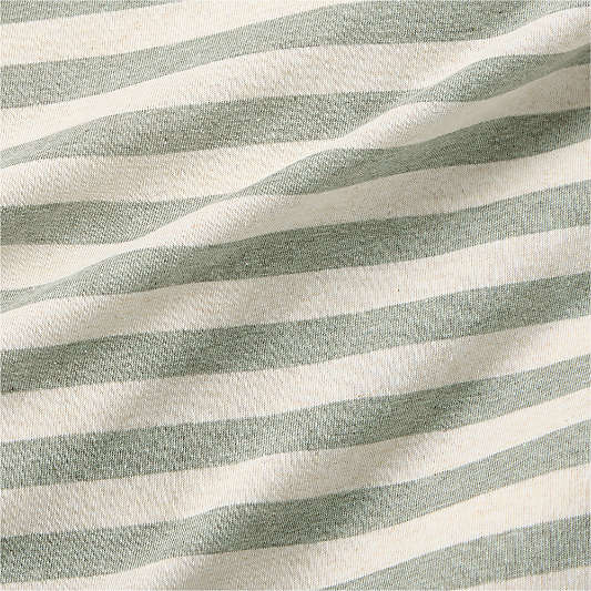Comfy Tee Verte Green Stripe Organic Cotton Jersey Kids Duvet Cover