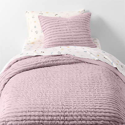 Comfy Tee Wildflower Purple Matelasse Organic Cotton Jersey Kids Twin Quilt
