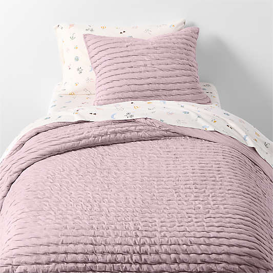 Comfy Tee Wildflower Purple Matelasse Organic Cotton Jersey Kids Twin Quilt