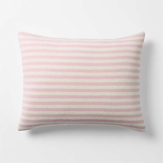 Comfy Tee Wildflower Purple Stripe Organic Cotton Jersey Kids Pillow Sham