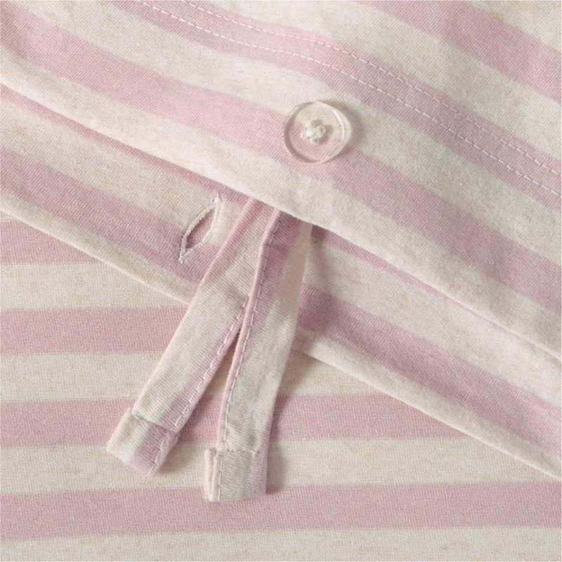 Comfy Tee Wildflower Purple Stripe Organic Cotton Jersey Kids Twin Duvet Cover - image 4 of 7
