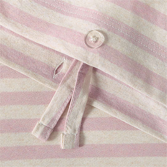 Comfy Tee Wildflower Purple Stripe 100% Organic Cotton Jersey Kids Full/Queen Duvet Cover