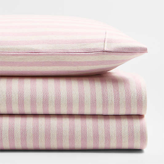 Comfy Tee Wildflower Purple Stripe 100% Organic Cotton Jersey Kids Twin Sheet Set