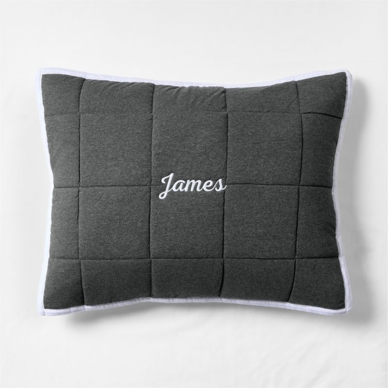 Comfy Tee Charcoal Reversible Organic Cotton Jersey Kids Pillow Sham - image 1 of 4