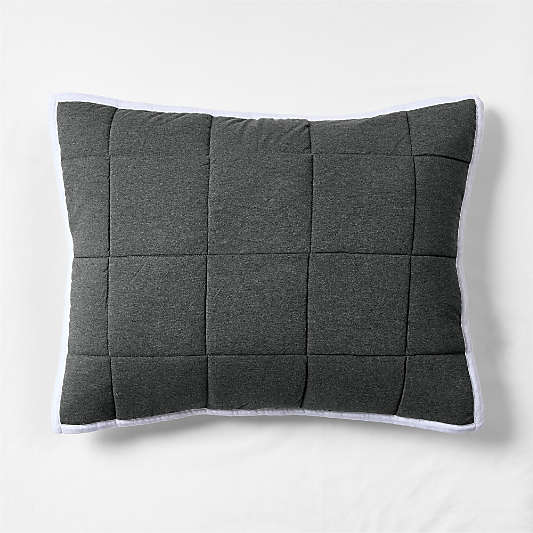 Comfy Tee Charcoal Reversible Organic Cotton Jersey Kids Pillow Sham