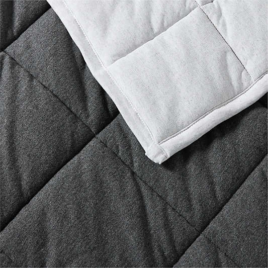 Comfy Tee Charcoal Reversible Organic Cotton Jersey Kids Quilt Bedding Set