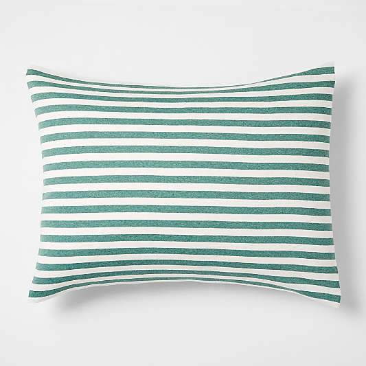 Comfy Tee Green Stripe Organic Cotton Jersey Kids Pillow Sham