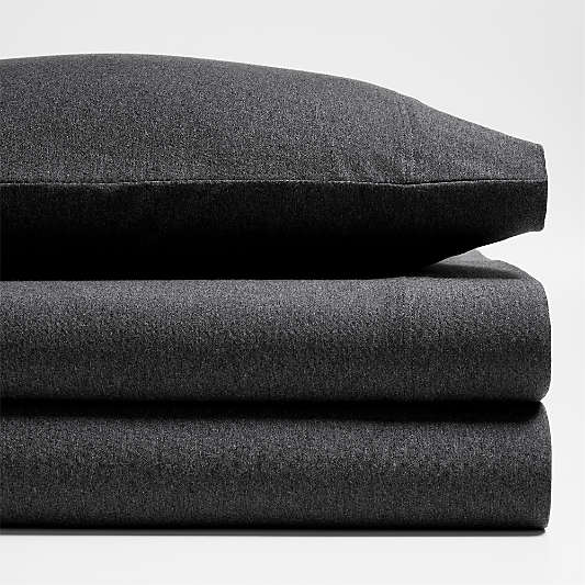 Comfy Tee Charcoal Organic Cotton Jersey Kids Twin Sheet Set