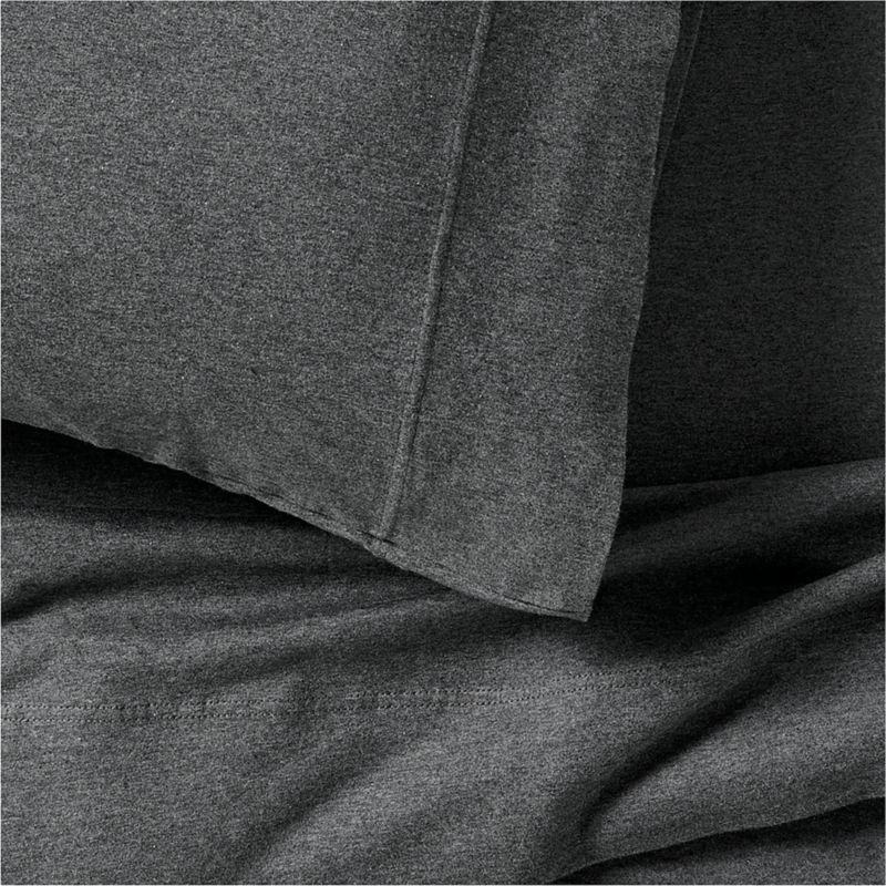 Comfy Tee Charcoal Organic Cotton Jersey Kids Full Sheet Set - image 1 of 3