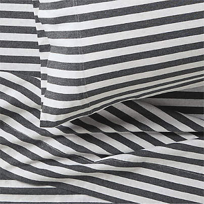 Comfy Tee Charcoal Stripe 100% Organic Cotton Jersey Kids Twin Sheet Set
