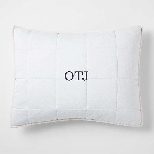 Comfy Tee Organic Cotton Jersey Light Grey Standard Quilted Bed Pillow Sham
