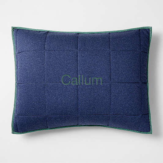 Comfy Tee Navy Blue Reversible Organic Cotton Jersey Kids Pillow Sham