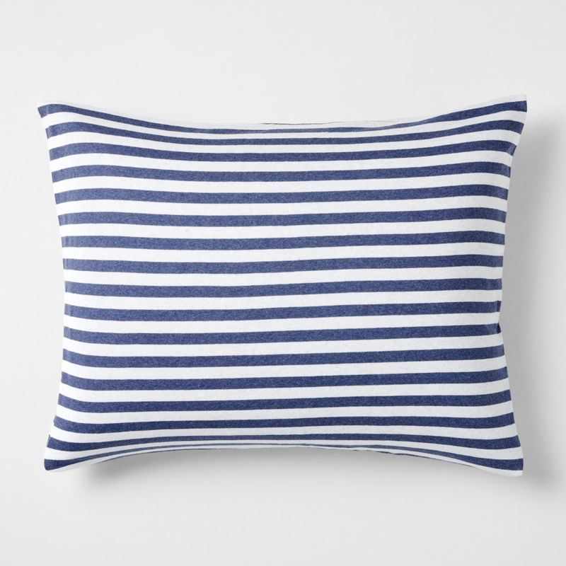 Comfy Tee Navy Blue Stripe Organic Cotton Jersey Kids Pillow Sham