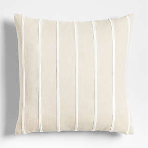 Monarch Chenille 18x18 Ivory Throw Pillow with Down-Alternative