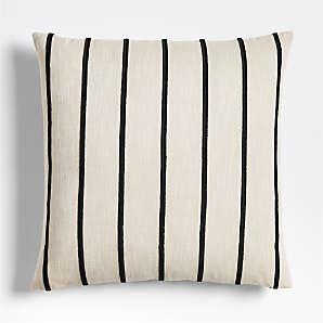 Black and white woven pillow sale