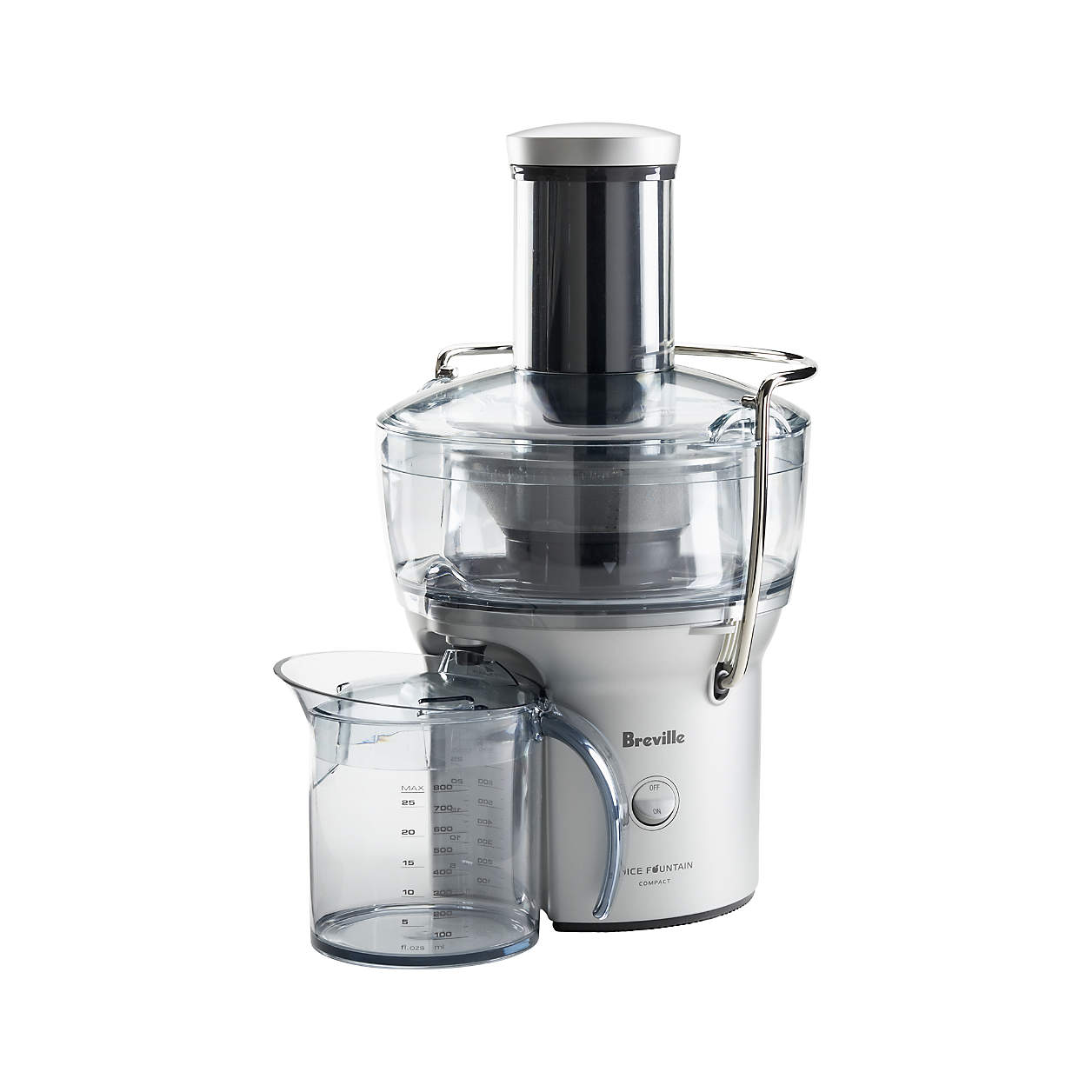 Breville Juice Fountain Electric Compact Centrifugal Juicer BJE200XL + Reviews Crate & Barrel