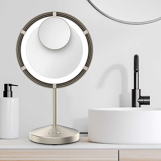 Conair Brushed Satin Nickel Lighted Fan Tabletop Mirror
