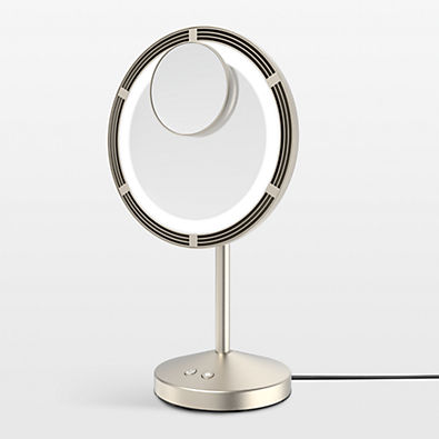 View Conair Brushed Satin Nickel Lighted Fan Tabletop Mirror details