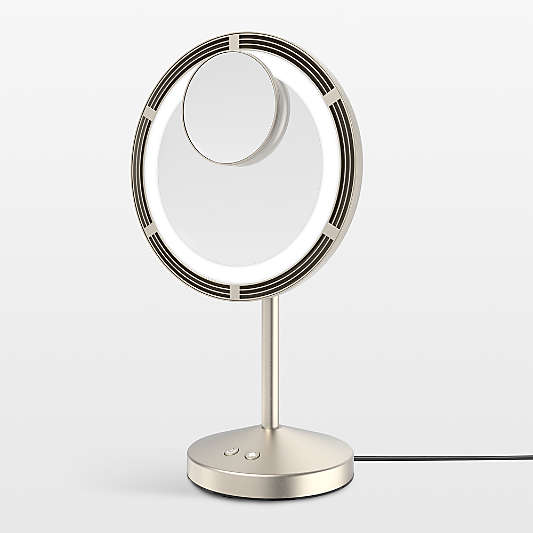 Conair Brushed Satin Nickel Lighted Fan Tabletop Mirror