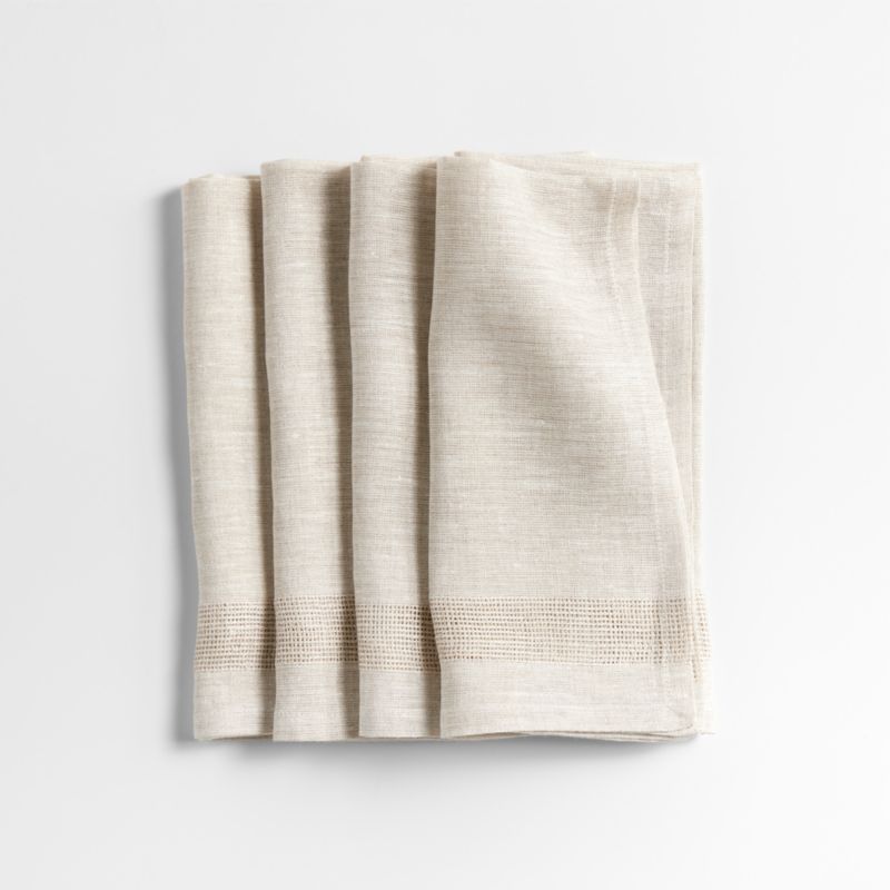 Conrad Dark Natural EUROPEAN FLAX ™-Certified Linen Napkins, Set of 4 - image 0 of 4