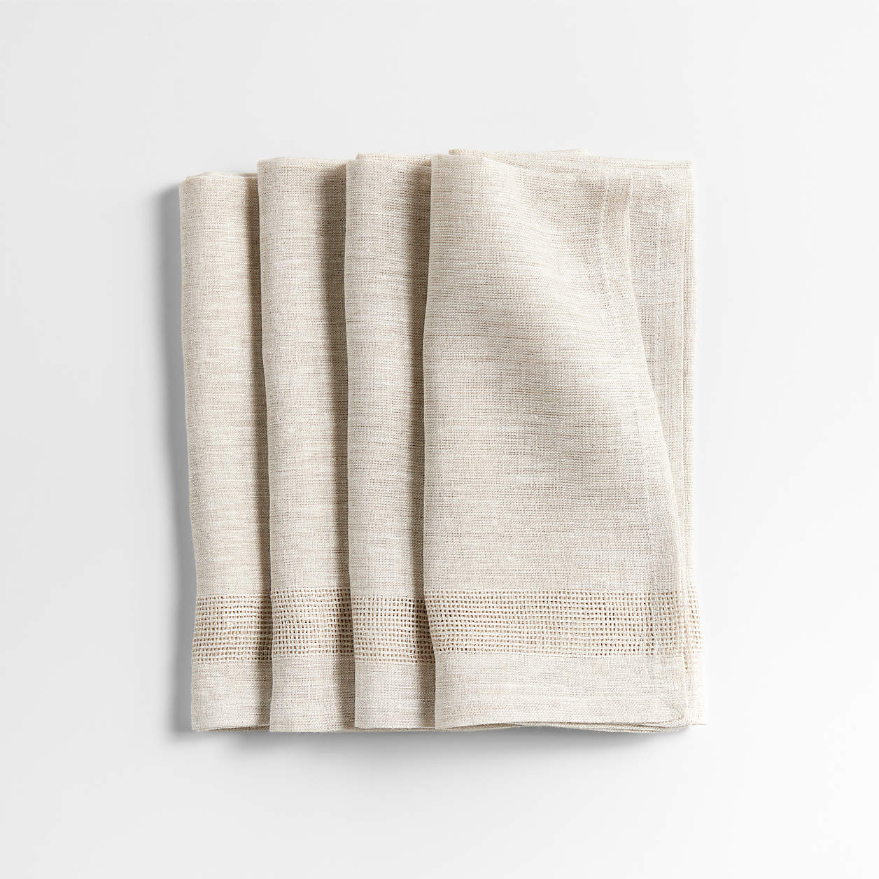 Conrad Dark Natural European Flax Certified Linen Napkins, Set of 4