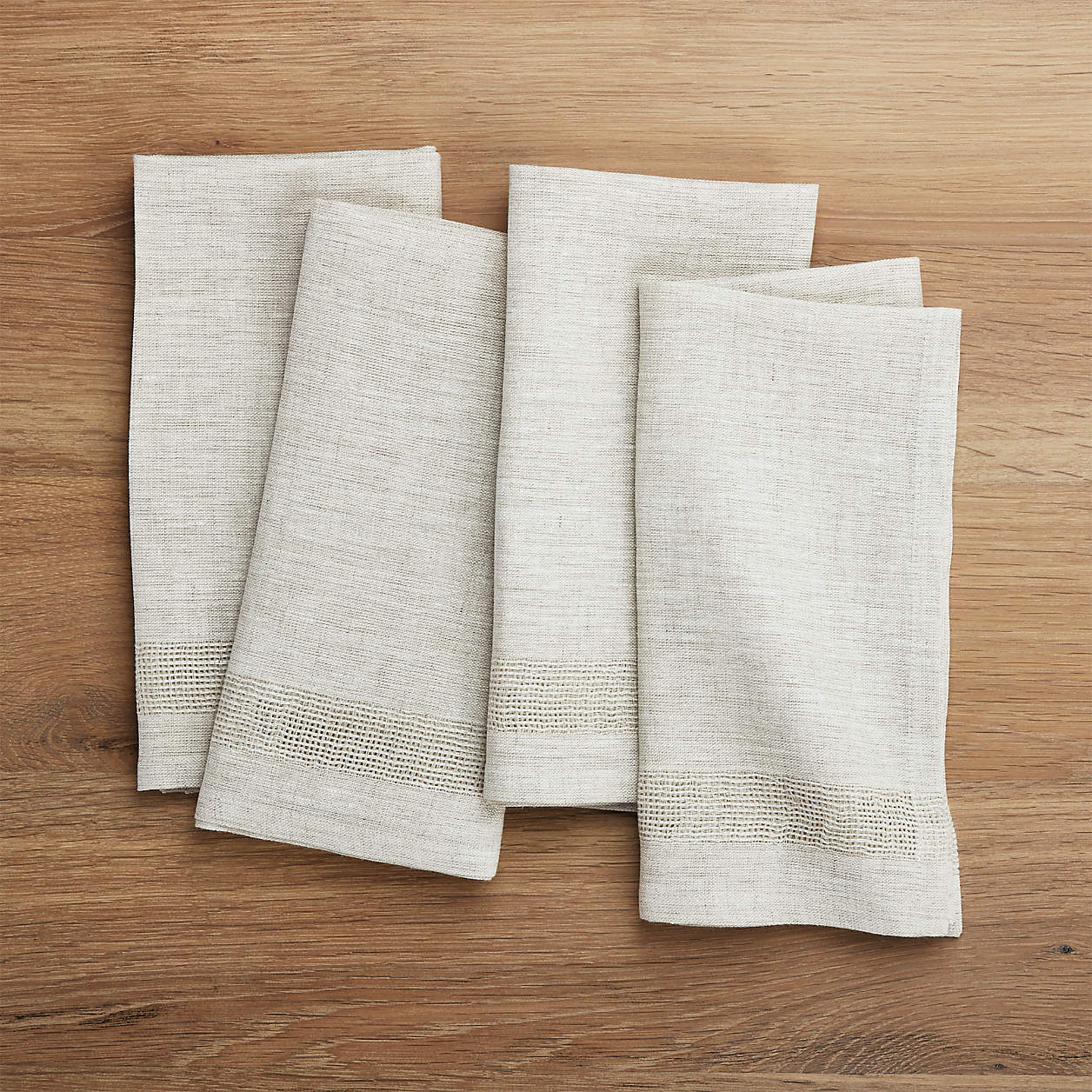 Conrad Dark Natural Linen Napkins, Set of 4