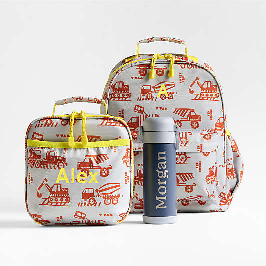 Construction Trucks Kids Backpack Bundle