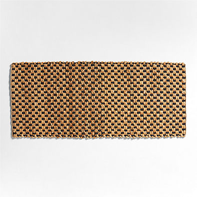 View Contrast Jute Black and Natural Double Doormat 24"x57" details