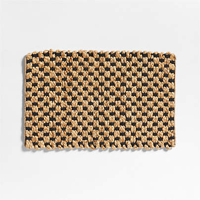 Contrast Jute Black and Natural Doormat 18"x30"