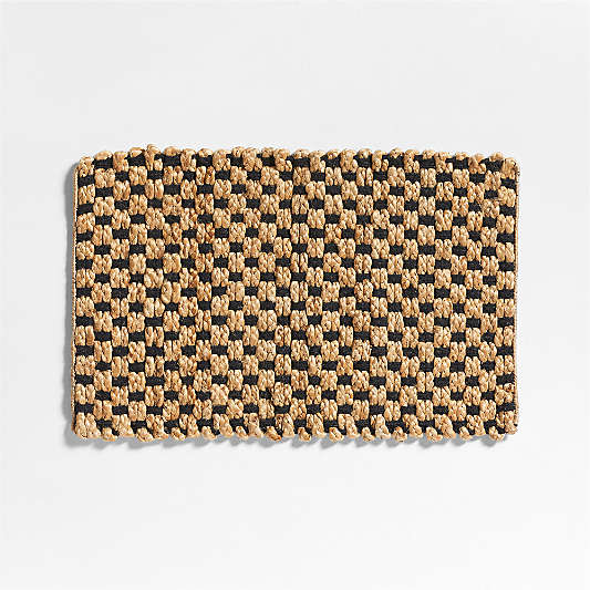 Contrast Jute Black and Natural Doormat 18"x30"