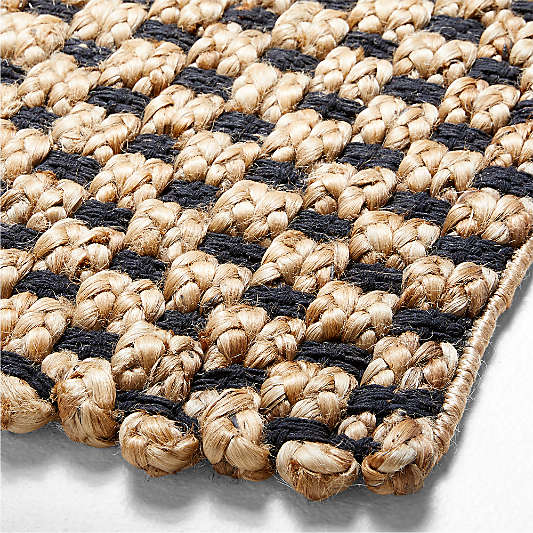 Contrast Jute Black and Natural Doormat 18"x30"