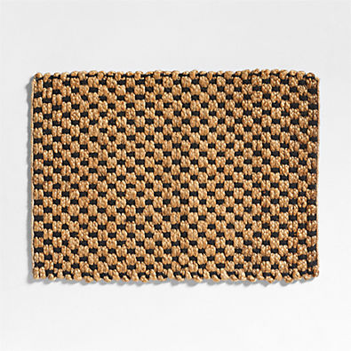 View Contrast Jute Black and Natural Doormat 24"x36" details